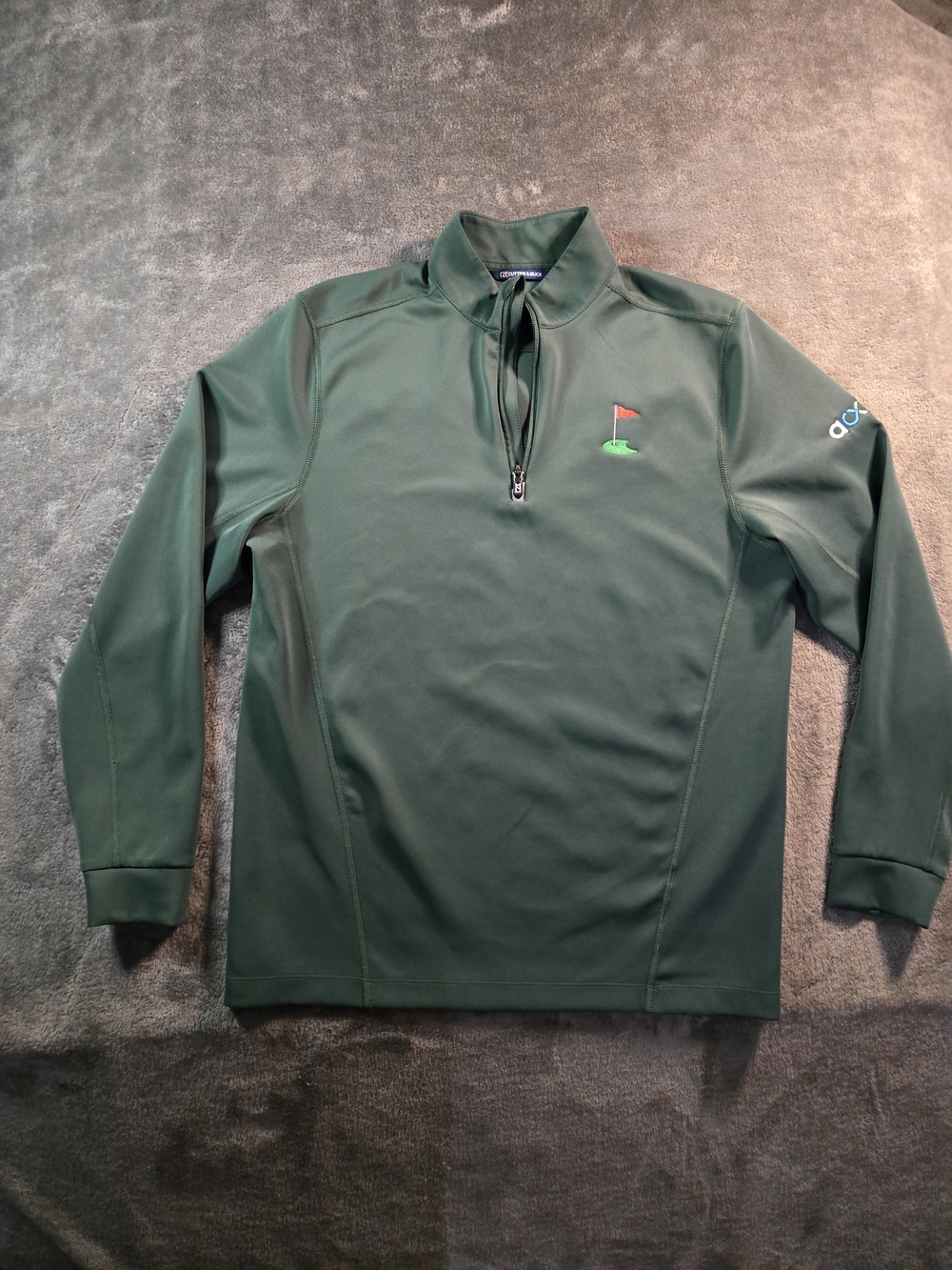 Adidas Men's Dark Green Quarter-Zip Golf Pullover